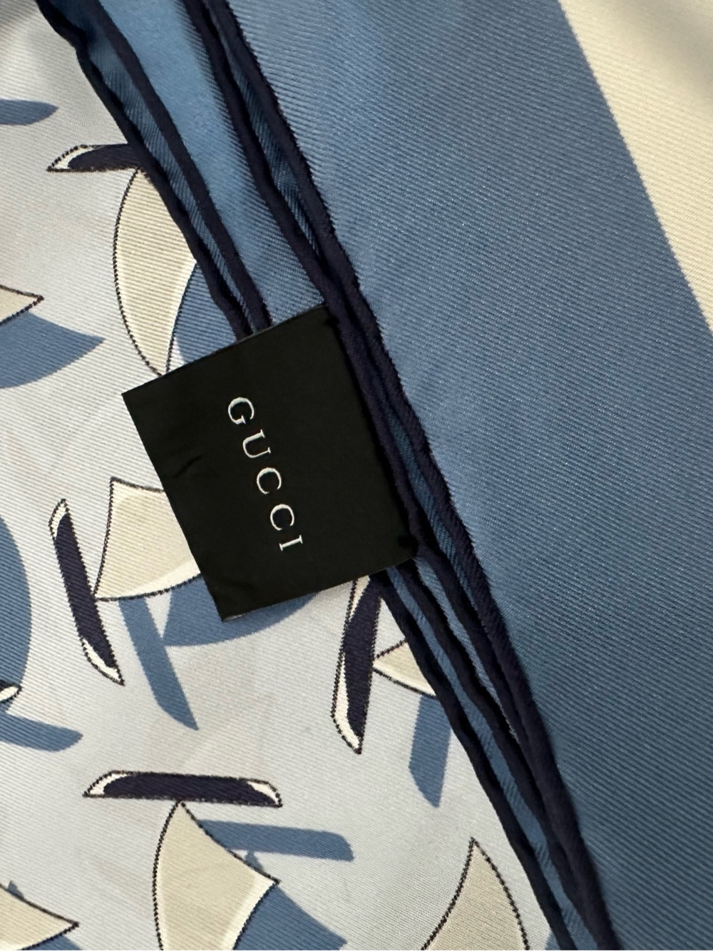 Vintage Gucci Silk Carré Scarf Archival Nautical Sailboat Print Made in Italy 70 - Picture 7 of 14